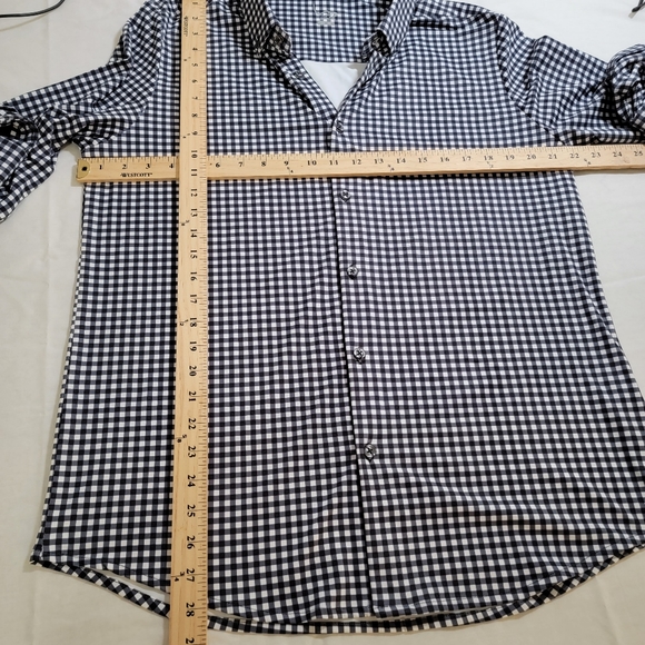 EAGLE GOLF Performance Long Sleeve Gingham Black And White Stretch Fit Size Med - Picture 6 of 9